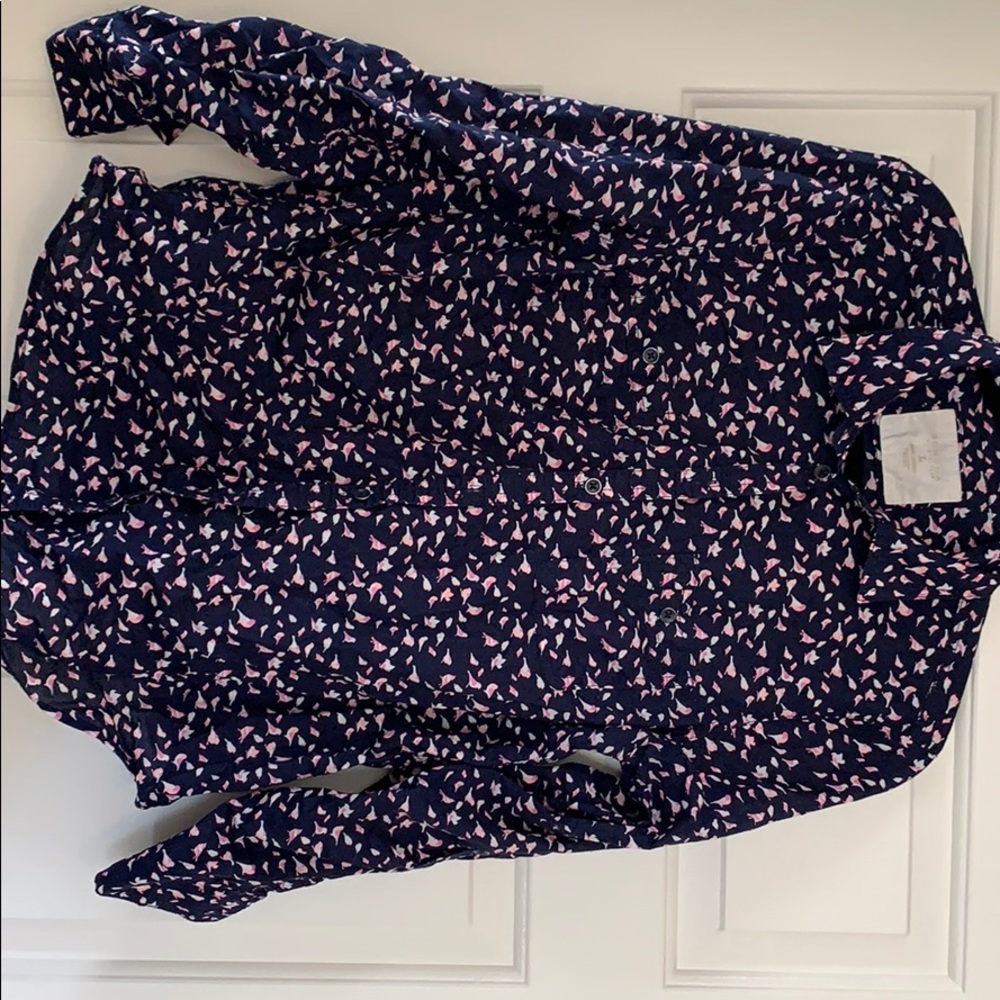 Bird pattern button up